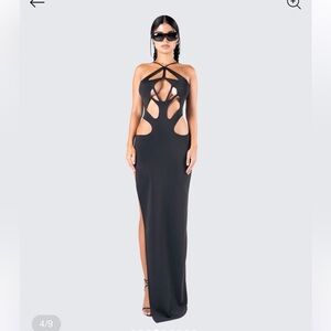 Black Strappy Cutout Maxi Dress - Women